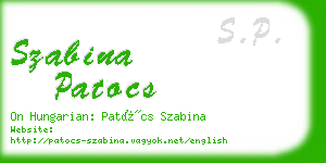 szabina patocs business card